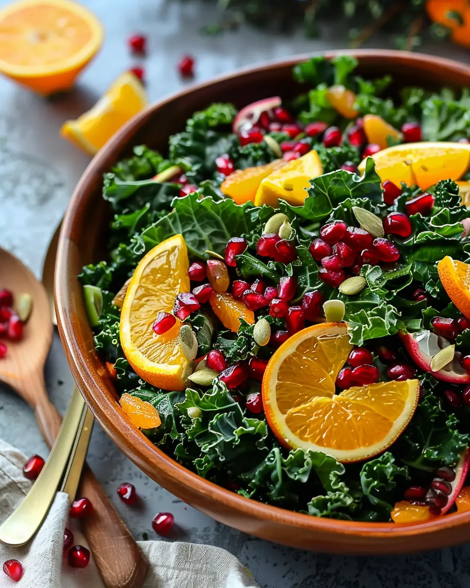 Citrus Pomegranate Kale Salad: Easy Honey-Lemon Vinaigrette Delight