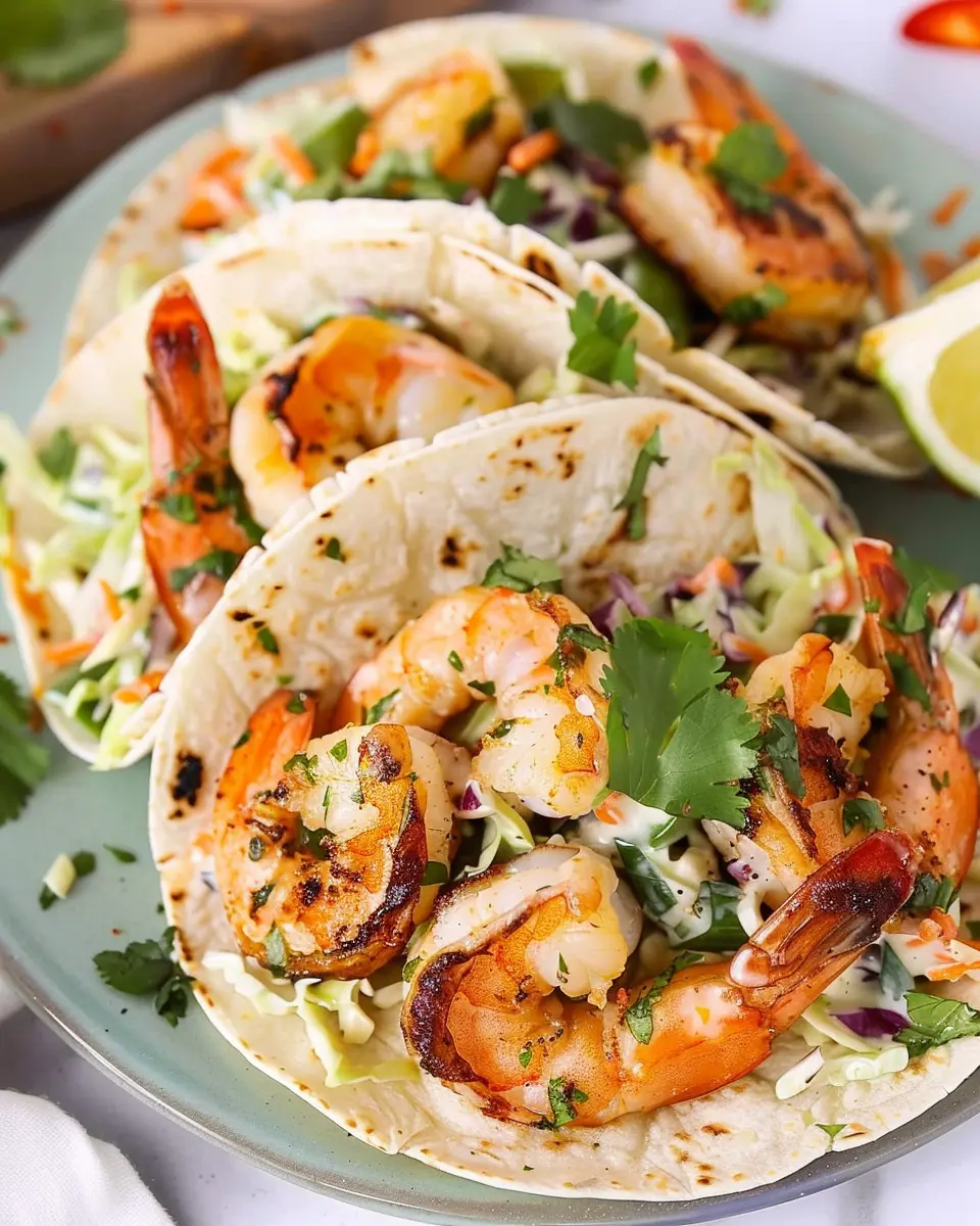 Cilantro Lime Shrimp Tacos: Easy Recipe with Creamy Slaw