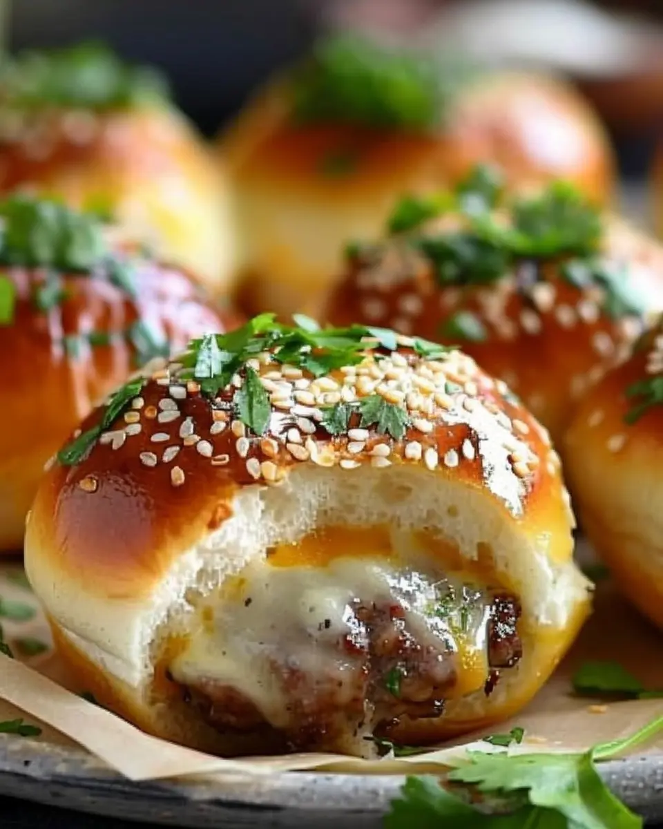 Garlic Parmesan Cheeseburger Bombs: Juicy Turkey Bacon Delight