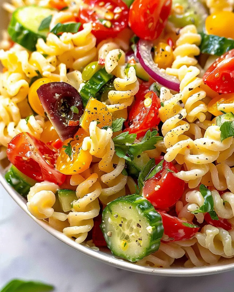 Pasta Salad with Turkey Bacon and Chicken Ham – Easy &amp; Delicious