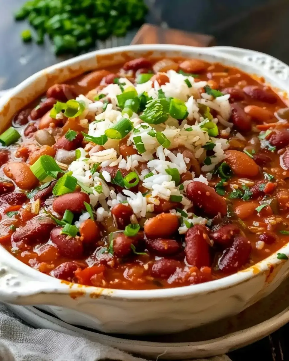Louisiana Red Beans and Rice with Turkey Bacon: A Healthy Twist
